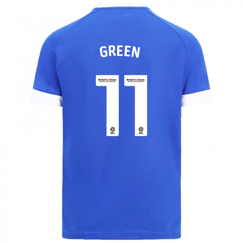 Hombre Camiseta Danielle Green #11 Azul Cielo 1ª Equipación 2024/25 La Camisa Argentina