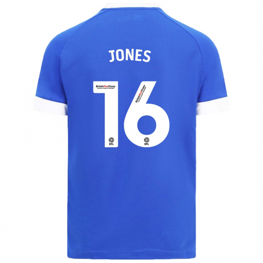 Hombre Camiseta Ellie Jones #16 Azul Cielo 1ª Equipación 2024/25 La Camisa Argentina