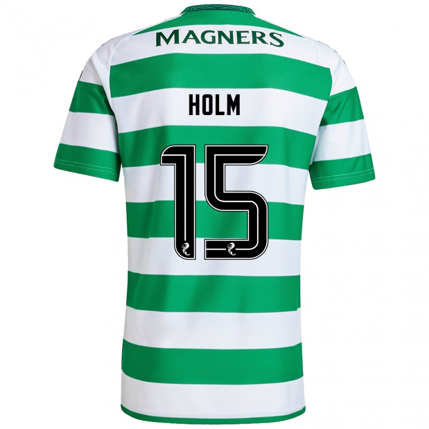 Hombre Camiseta Odin Thiago Holm #15 Verde Blanco 1ª Equipación 2024/25 La Camisa Argentina