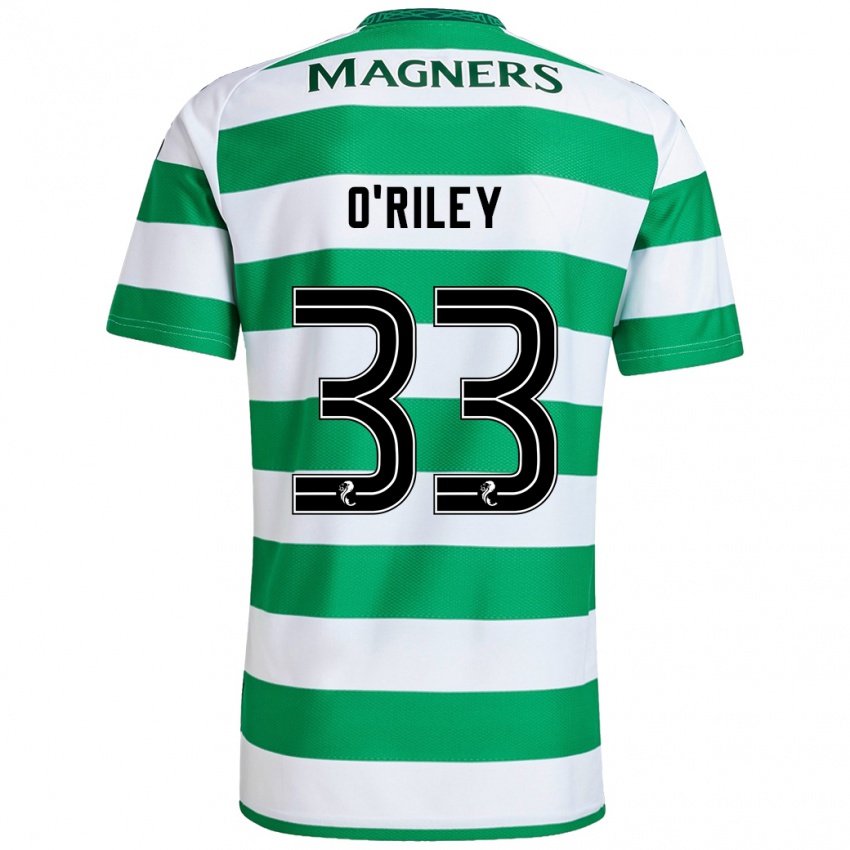 Hombre Camiseta Matt O'riley #33 Verde Blanco 1ª Equipación 2024/25 La Camisa Argentina