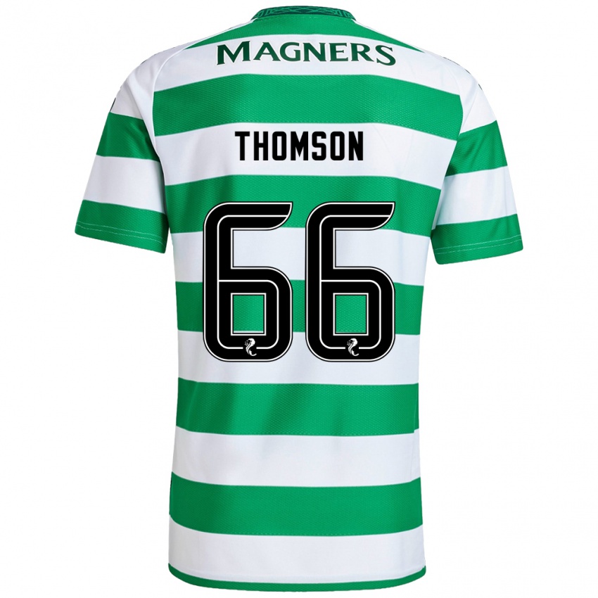 Hombre Camiseta Corey Thomson #66 Verde Blanco 1ª Equipación 2024/25 La Camisa Argentina