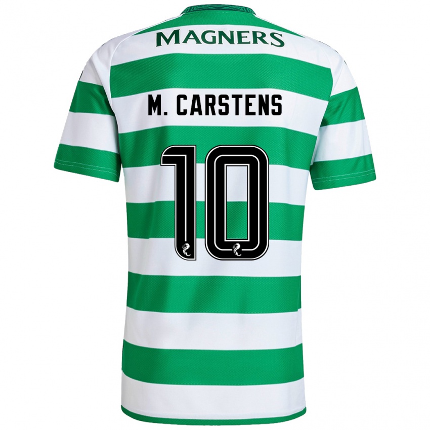 Hombre Camiseta Mathilde Carstens #10 Verde Blanco 1ª Equipación 2024/25 La Camisa Argentina