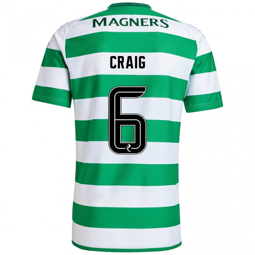 Hombre Camiseta Chloe Craig #6 Verde Blanco 1ª Equipación 2024/25 La Camisa Argentina