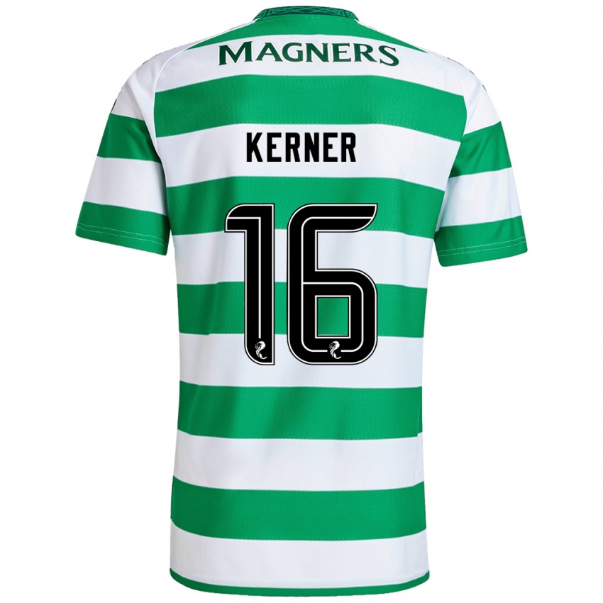 Hombre Camiseta Hana Kerner #16 Verde Blanco 1ª Equipación 2024/25 La Camisa Argentina