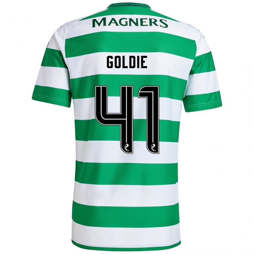 Hombre Camiseta Clare Goldie #41 Verde Blanco 1ª Equipación 2024/25 La Camisa Argentina