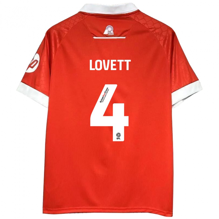 Hombre Camiseta Erin Lovett #4 Rojo Blanco 1ª Equipación 2024/25 La Camisa Argentina