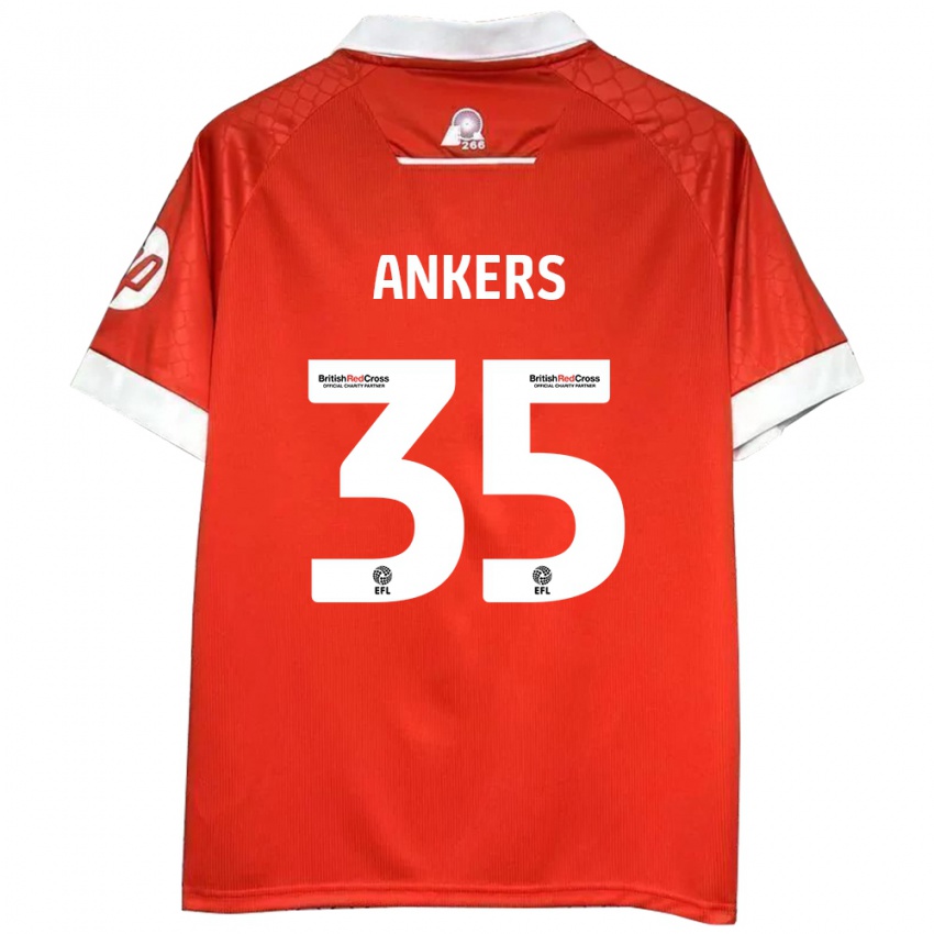 Hombre Camiseta Chloe Ankers #35 Rojo Blanco 1ª Equipación 2024/25 La Camisa Argentina