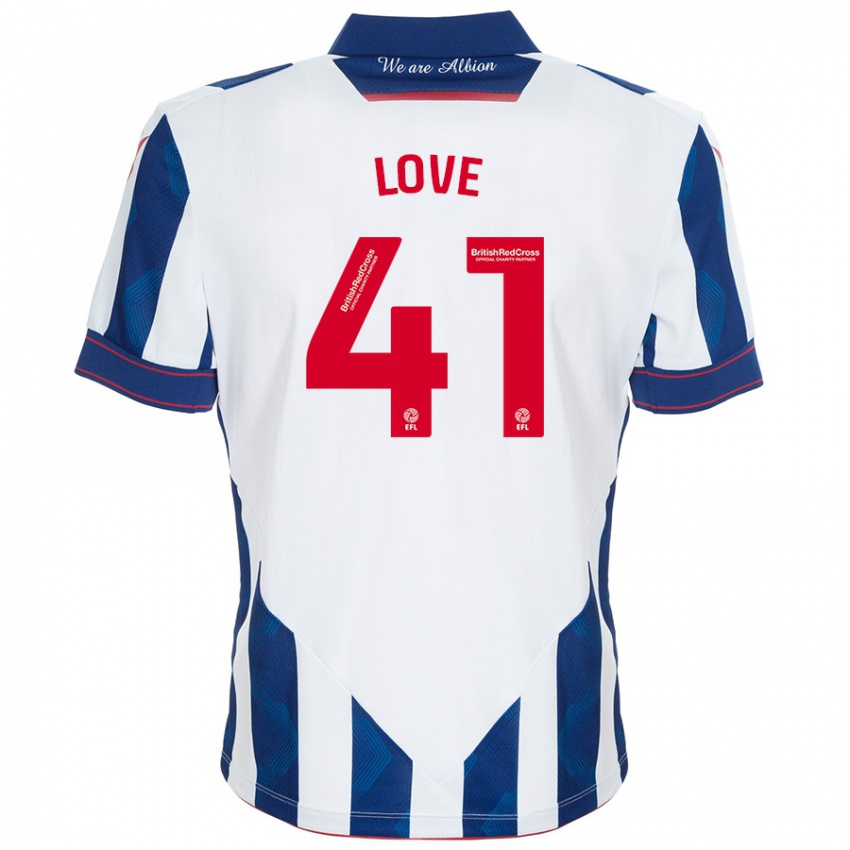 Hombre Camiseta Layton Love #41 Blanco Azul Oscuro 1ª Equipación 2024/25 La Camisa Argentina