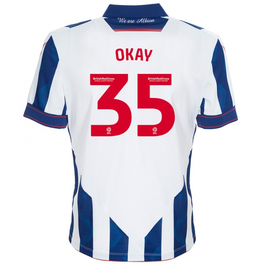 Hombre Camiseta Okay Yokuslu #35 Blanco Azul Oscuro 1ª Equipación 2024/25 La Camisa Argentina