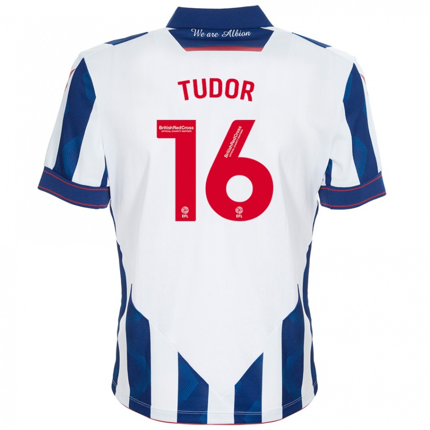 Hombre Camiseta Sophie Tudor #16 Blanco Azul Oscuro 1ª Equipación 2024/25 La Camisa Argentina