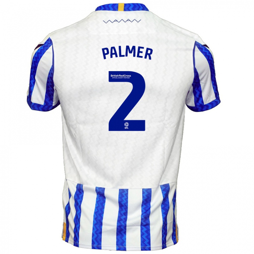 Hombre Camiseta Liam Palmer #2 Azul Blanco 1ª Equipación 2024/25 La Camisa Argentina