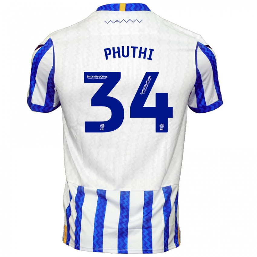 Hombre Camiseta Joey Phuthi #34 Azul Blanco 1ª Equipación 2024/25 La Camisa Argentina