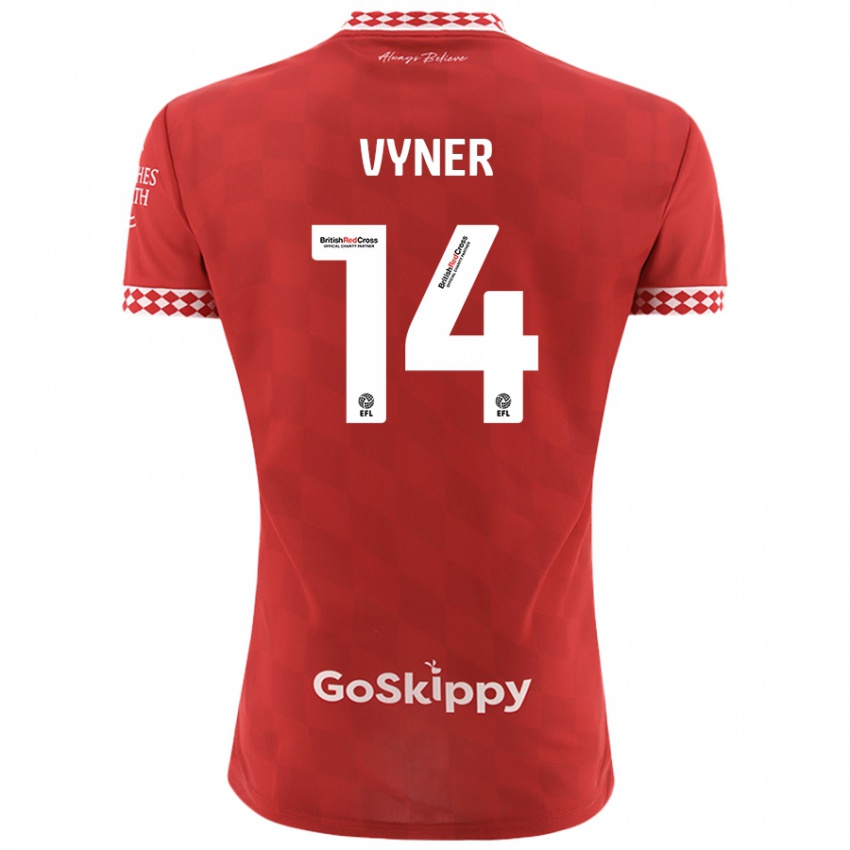 Hombre Camiseta Zak Vyner #14 Rojo 1ª Equipación 2024/25 La Camisa Argentina