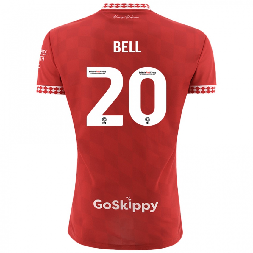 Hombre Camiseta Sam Bell #20 Rojo 1ª Equipación 2024/25 La Camisa Argentina