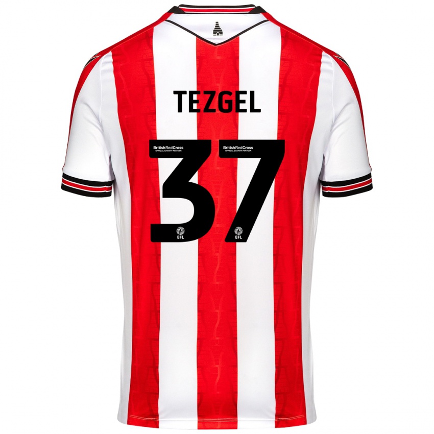 Hombre Camiseta Emre Tezgel #37 Rojo Blanco 1ª Equipación 2024/25 La Camisa Argentina