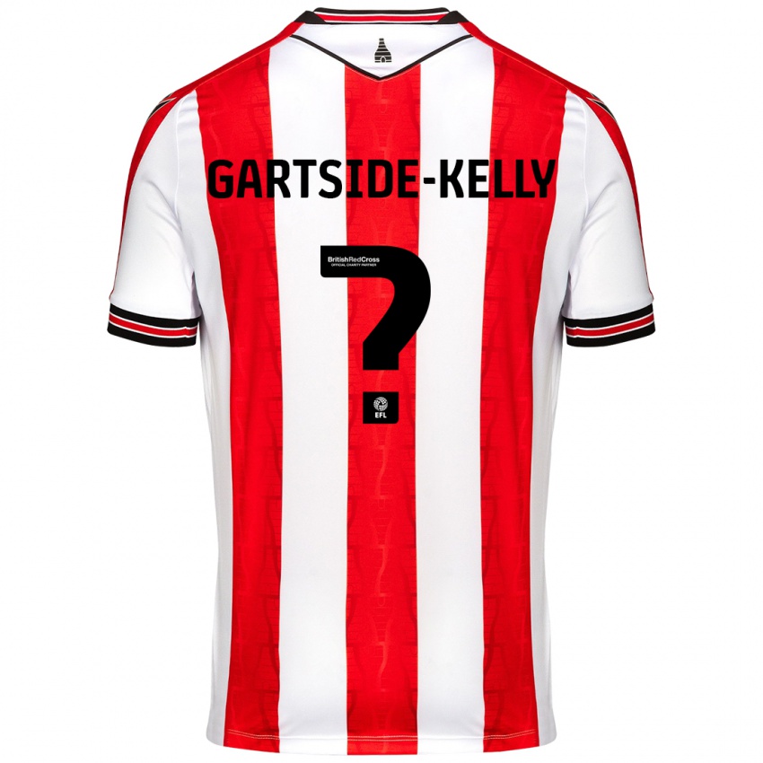 Hombre Camiseta Gabriel Gartside-Kelly #0 Rojo Blanco 1ª Equipación 2024/25 La Camisa Argentina