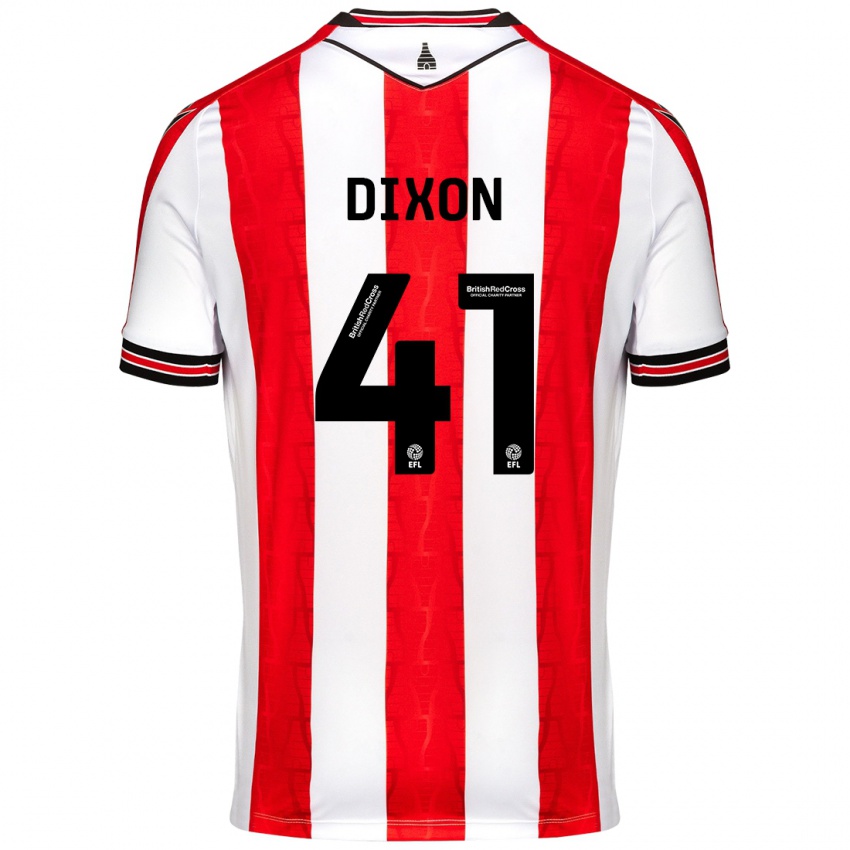 Hombre Camiseta Jaden Dixon #41 Rojo Blanco 1ª Equipación 2024/25 La Camisa Argentina