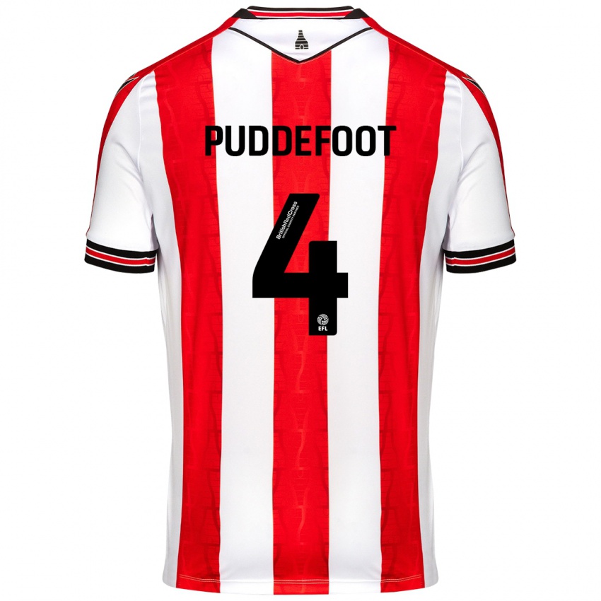 Hombre Camiseta Danielle Puddefoot #4 Rojo Blanco 1ª Equipación 2024/25 La Camisa Argentina