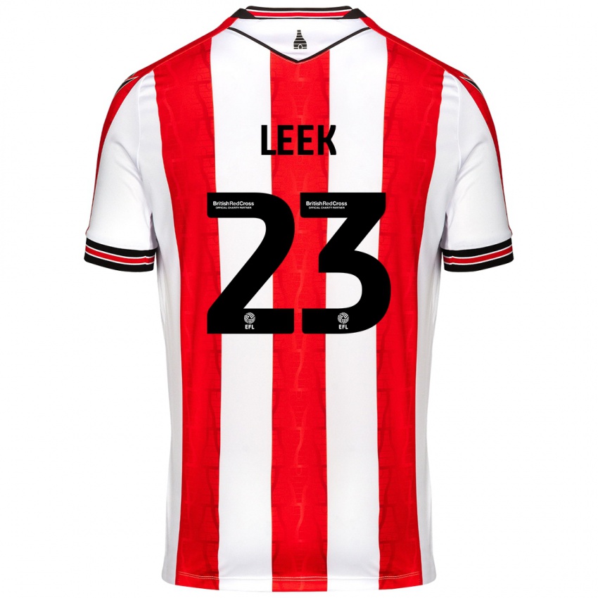 Hombre Camiseta Ellie Leek #23 Rojo Blanco 1ª Equipación 2024/25 La Camisa Argentina