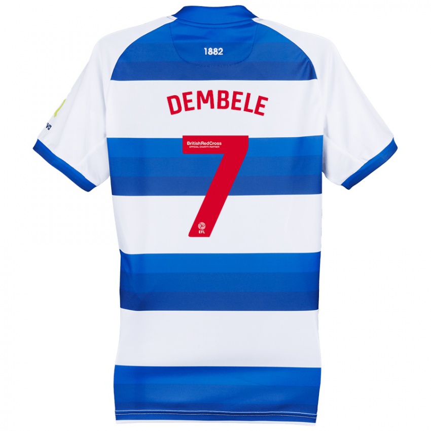 Hombre Camiseta Karamoko Dembélé #7 Blanco Azul 1ª Equipación 2024/25 La Camisa Argentina