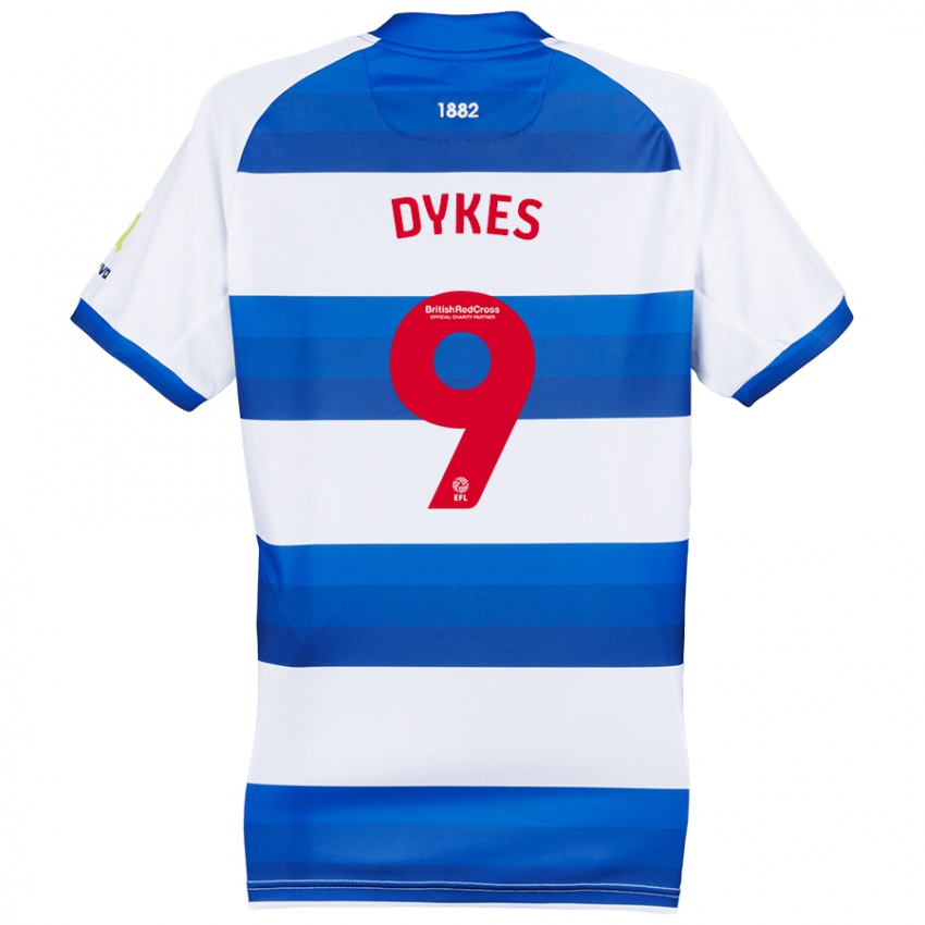 Hombre Camiseta Lyndon Dykes #9 Blanco Azul 1ª Equipación 2024/25 La Camisa Argentina