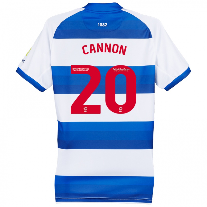 Hombre Camiseta Reggie Cannon #20 Blanco Azul 1ª Equipación 2024/25 La Camisa Argentina