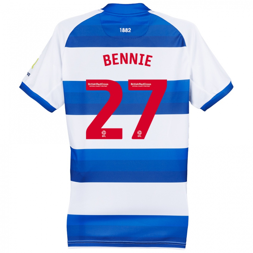 Hombre Camiseta Daniel Bennie #27 Blanco Azul 1ª Equipación 2024/25 La Camisa Argentina