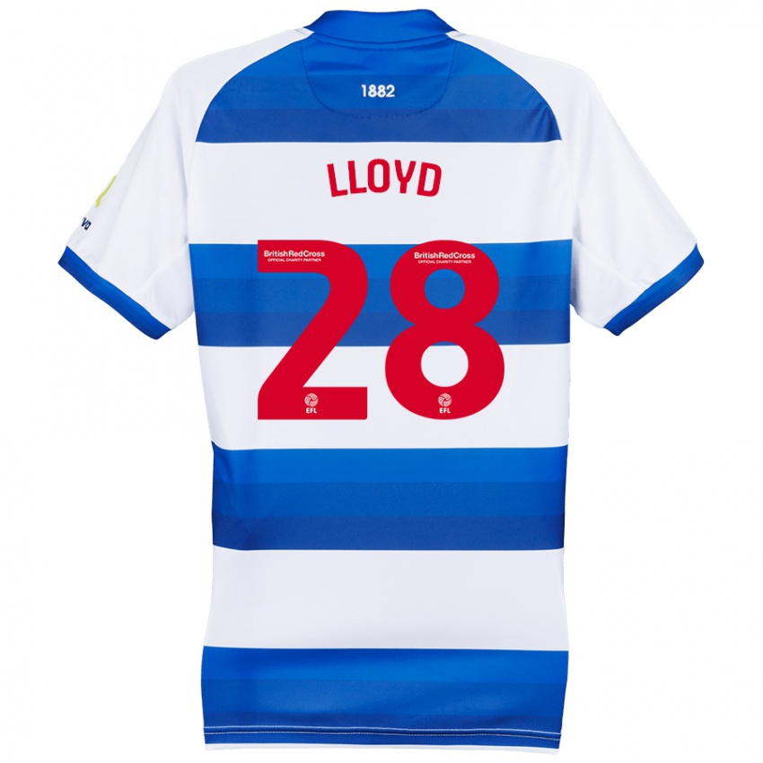 Hombre Camiseta Alfie Lloyd #28 Blanco Azul 1ª Equipación 2024/25 La Camisa Argentina