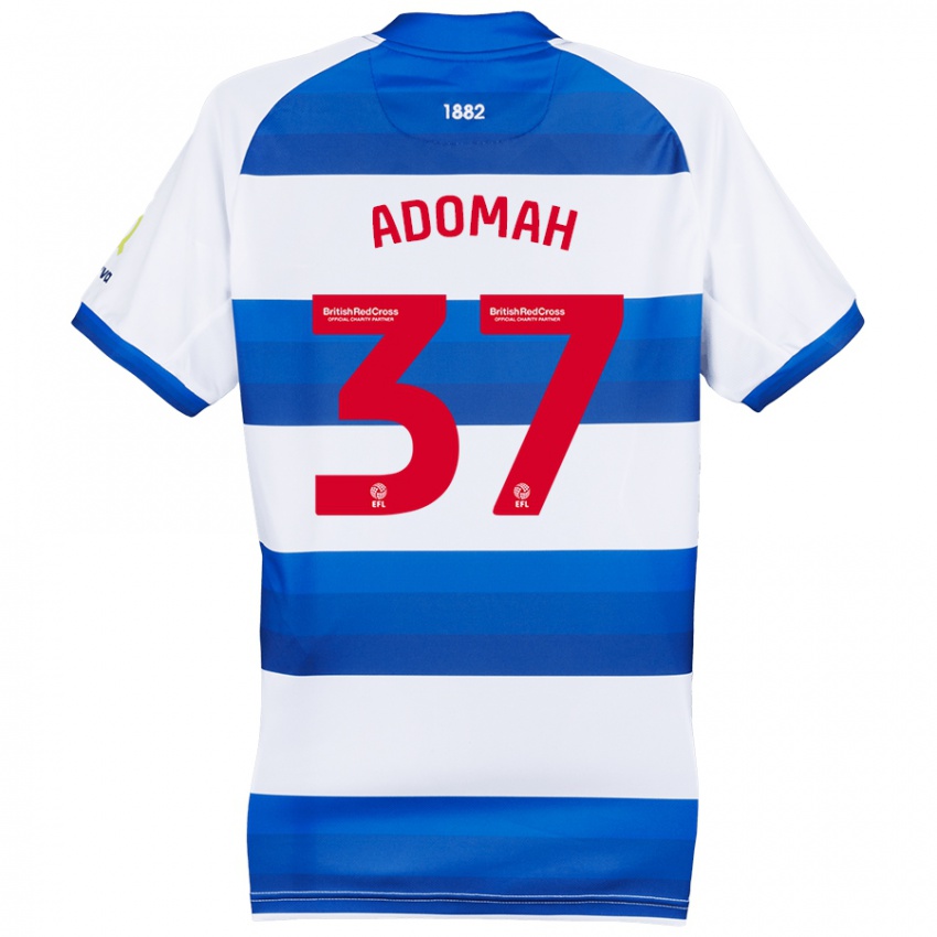 Hombre Camiseta Albert Adomah #37 Blanco Azul 1ª Equipación 2024/25 La Camisa Argentina