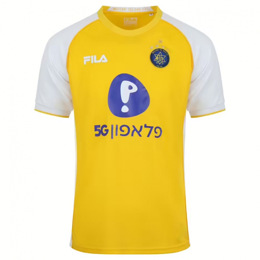 Hombre Camiseta Yoyo Aviv #0 Amarillo Blanco 1ª Equipación 2024/25 La Camisa Argentina