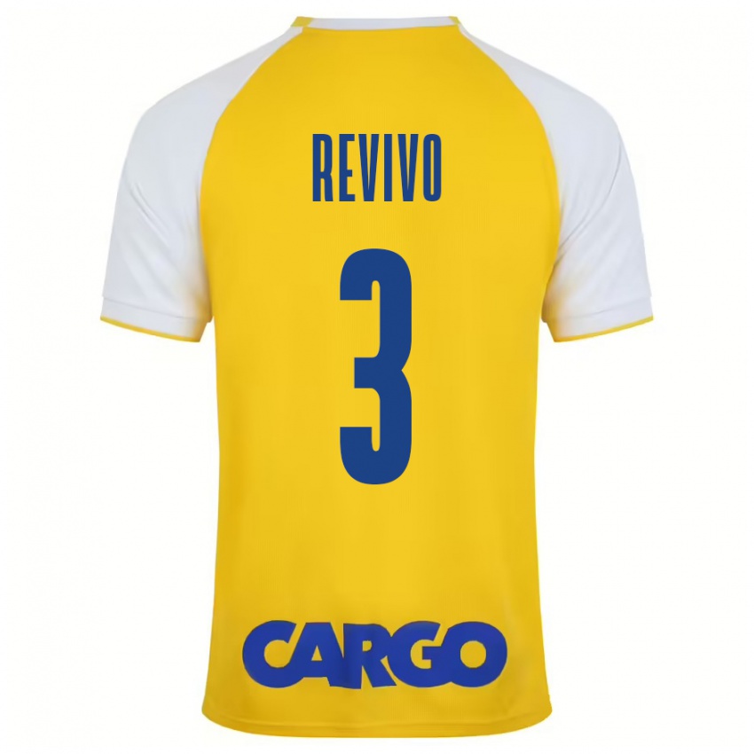 Hombre Camiseta Roy Revivo #3 Amarillo Blanco 1ª Equipación 2024/25 La Camisa Argentina