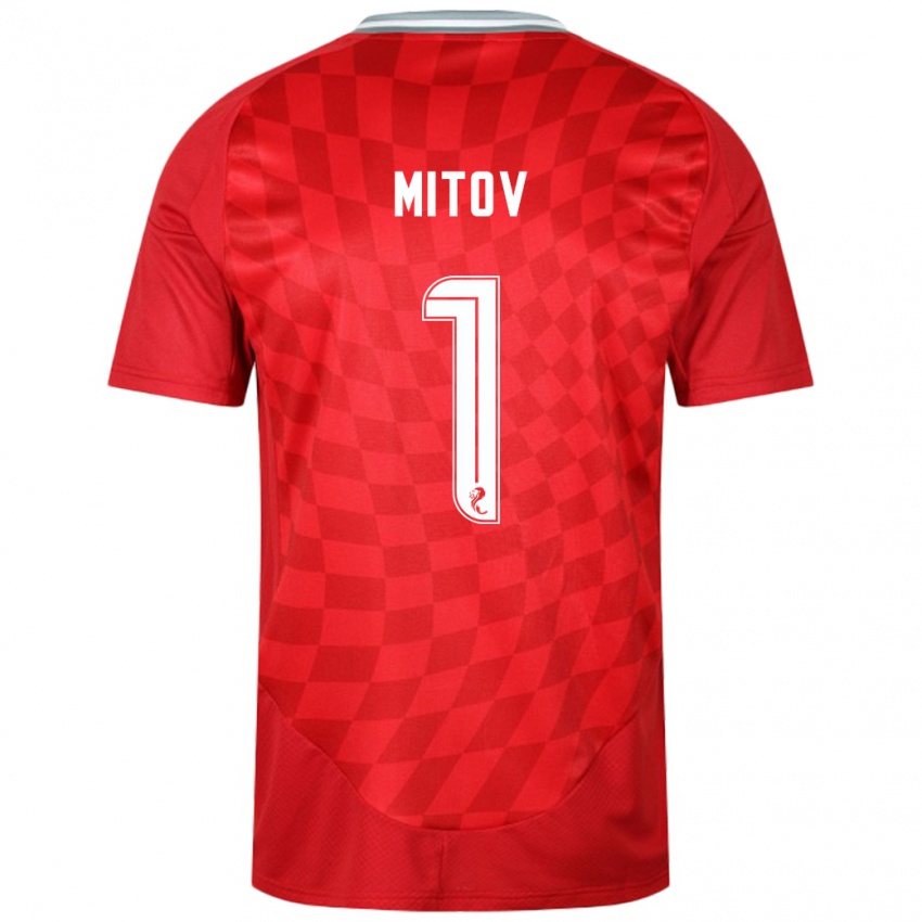 Hombre Camiseta Dimitar Mitov #1 Rojo 1ª Equipación 2024/25 La Camisa Argentina