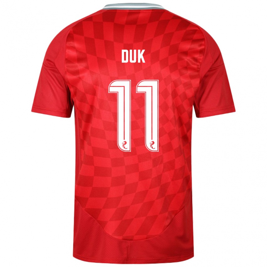 Hombre Camiseta Duk #11 Rojo 1ª Equipación 2024/25 La Camisa Argentina