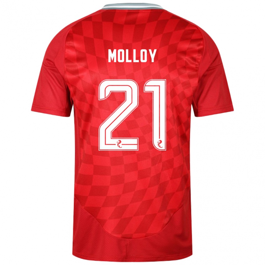 Hombre Camiseta Gavin Molloy #21 Rojo 1ª Equipación 2024/25 La Camisa Argentina