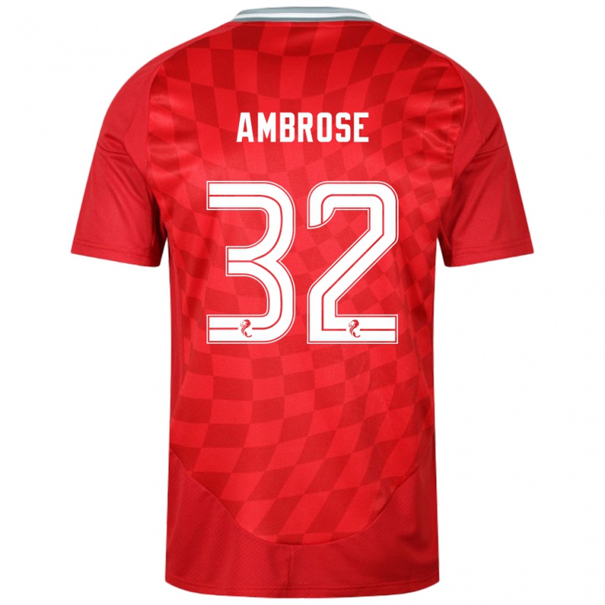 Hombre Camiseta Peter Ambrose #32 Rojo 1ª Equipación 2024/25 La Camisa Argentina