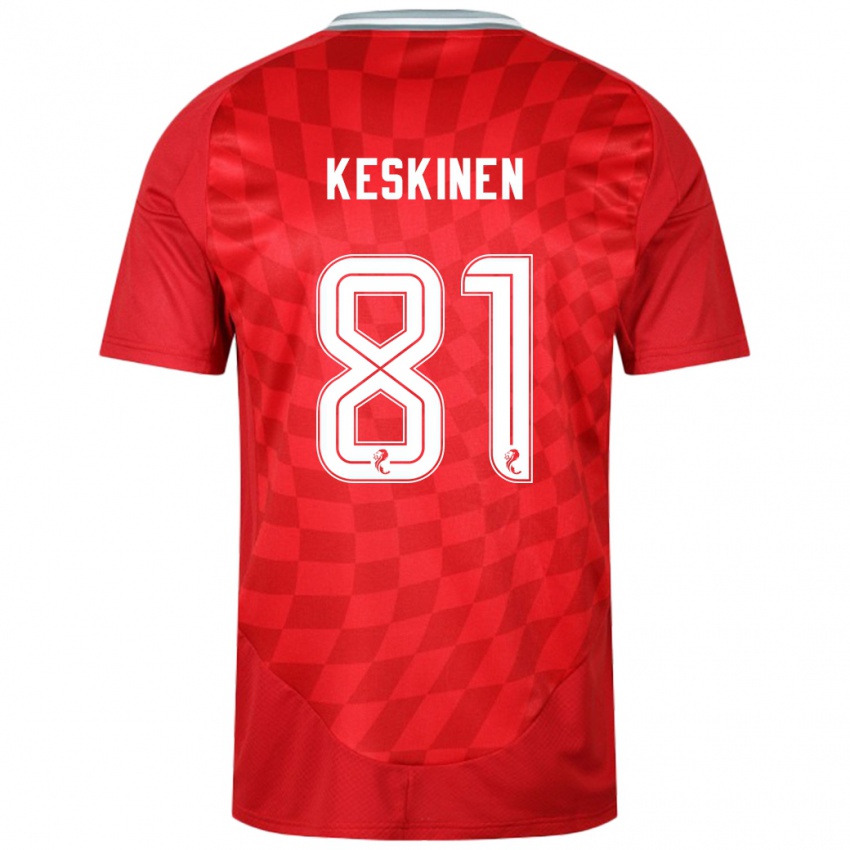 Hombre Camiseta Topi Keskinen #81 Rojo 1ª Equipación 2024/25 La Camisa Argentina