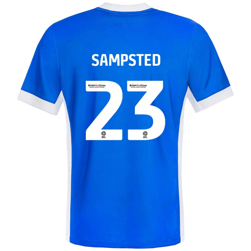 Hombre Camiseta Alfons Sampsted #23 Azul Blanco 1ª Equipación 2024/25 La Camisa Argentina