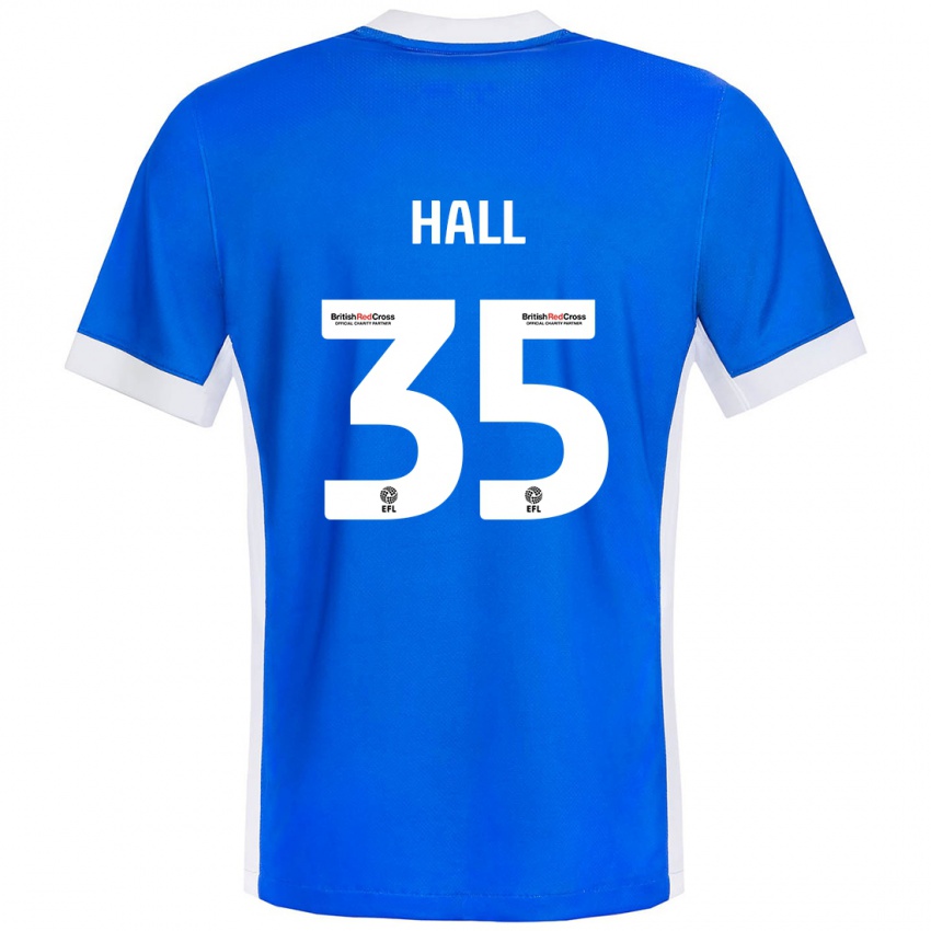 Hombre Camiseta George Hall #35 Azul Blanco 1ª Equipación 2024/25 La Camisa Argentina