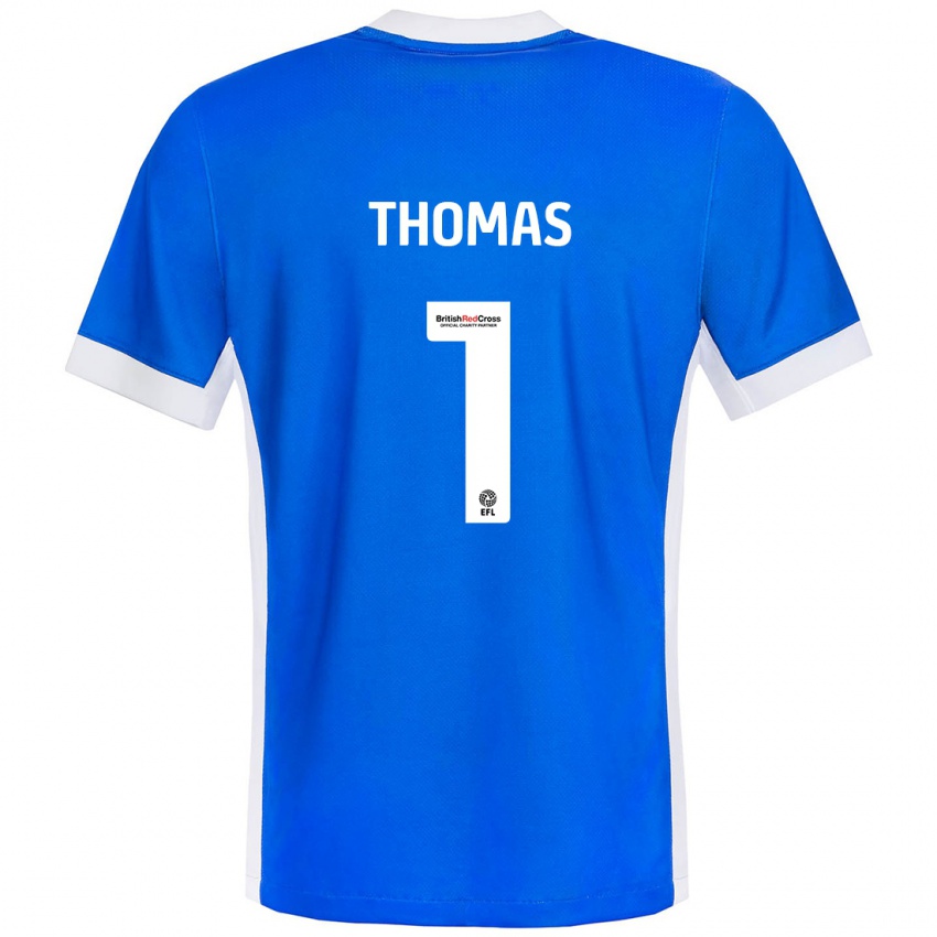 Hombre Camiseta Lucy Thomas #1 Azul Blanco 1ª Equipación 2024/25 La Camisa Argentina