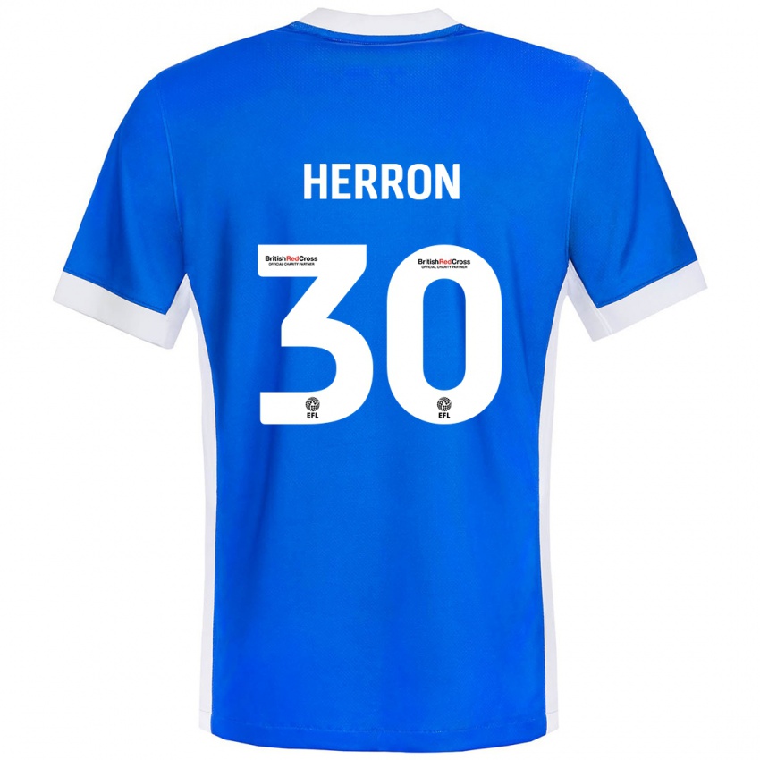 Hombre Camiseta Neve Herron #30 Azul Blanco 1ª Equipación 2024/25 La Camisa Argentina