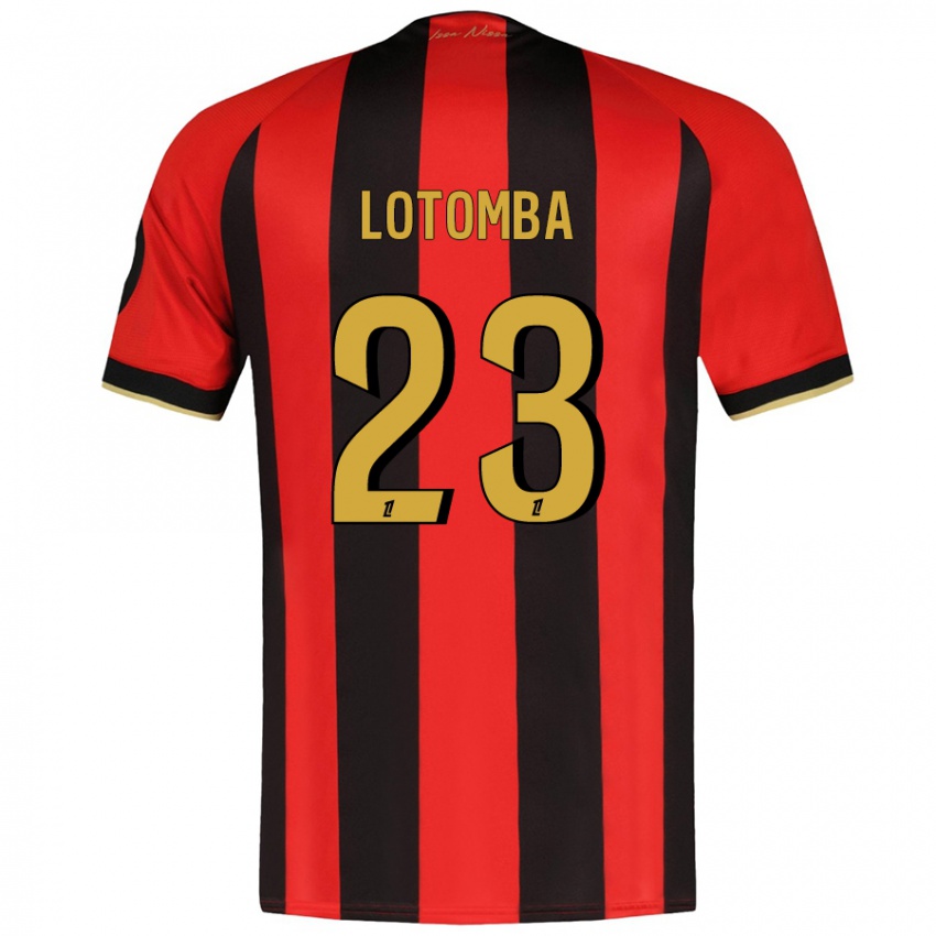 Hombre Camiseta Jordan Lotomba #23 Rojo Negro 1ª Equipación 2024/25 La Camisa Argentina