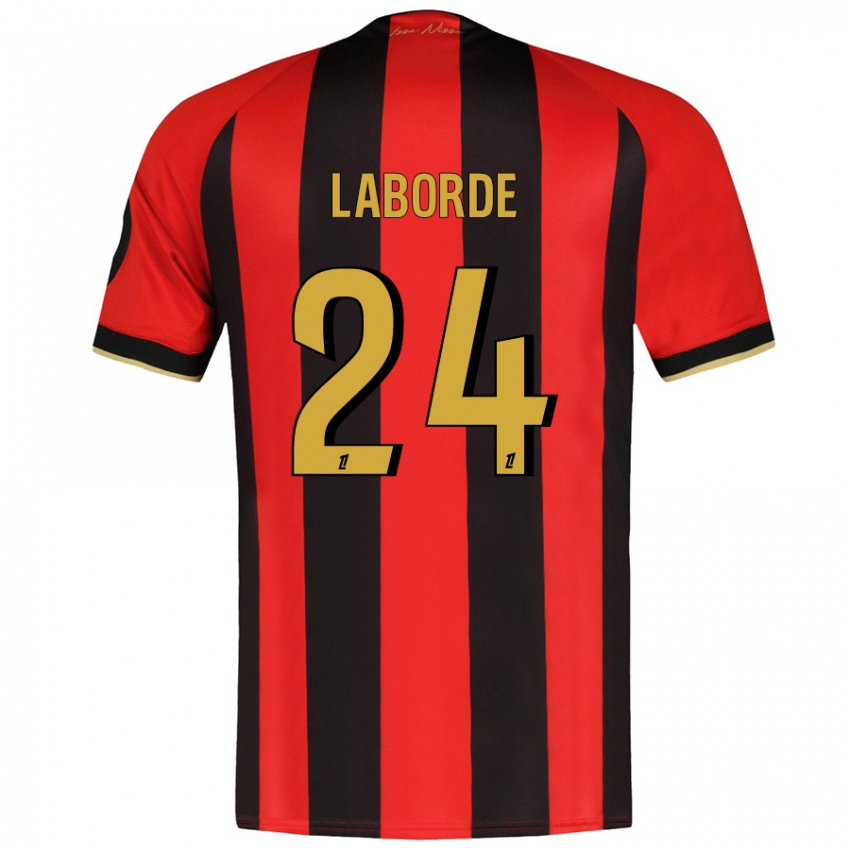 Hombre Camiseta Gaëtan Laborde #24 Rojo Negro 1ª Equipación 2024/25 La Camisa Argentina