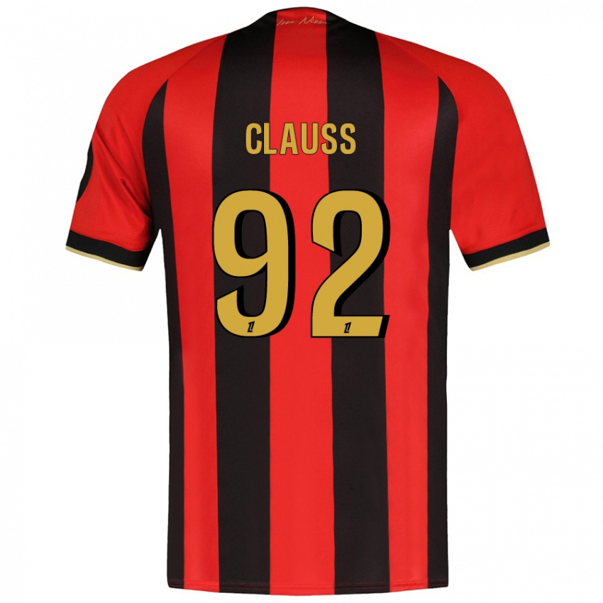 Hombre Camiseta Jonathan Clauss #92 Rojo Negro 1ª Equipación 2024/25 La Camisa Argentina