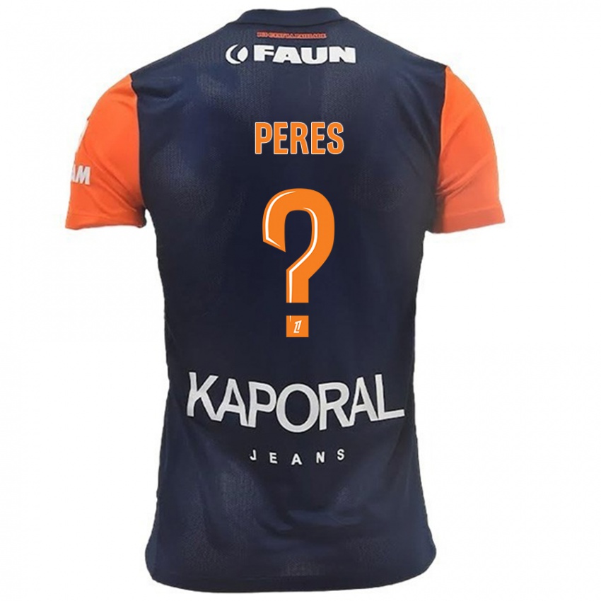 Hombre Camiseta Jules Peres #0 Azul Marino Naranja 1ª Equipación 2024/25 La Camisa Argentina