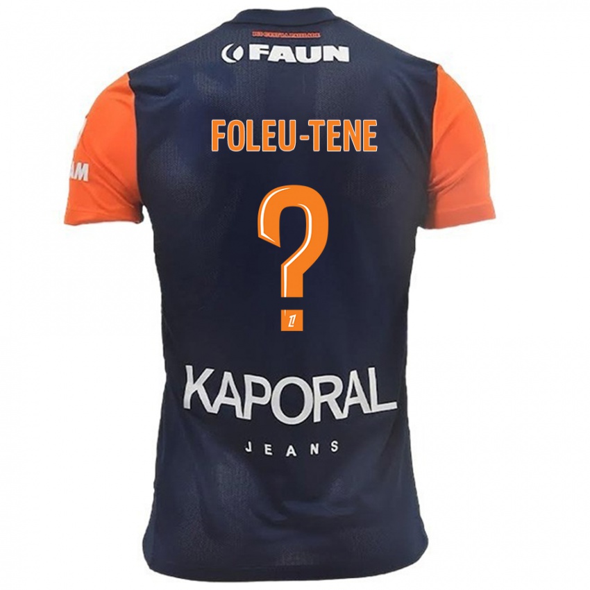 Hombre Camiseta Kévin Foleu-Tene #0 Azul Marino Naranja 1ª Equipación 2024/25 La Camisa Argentina