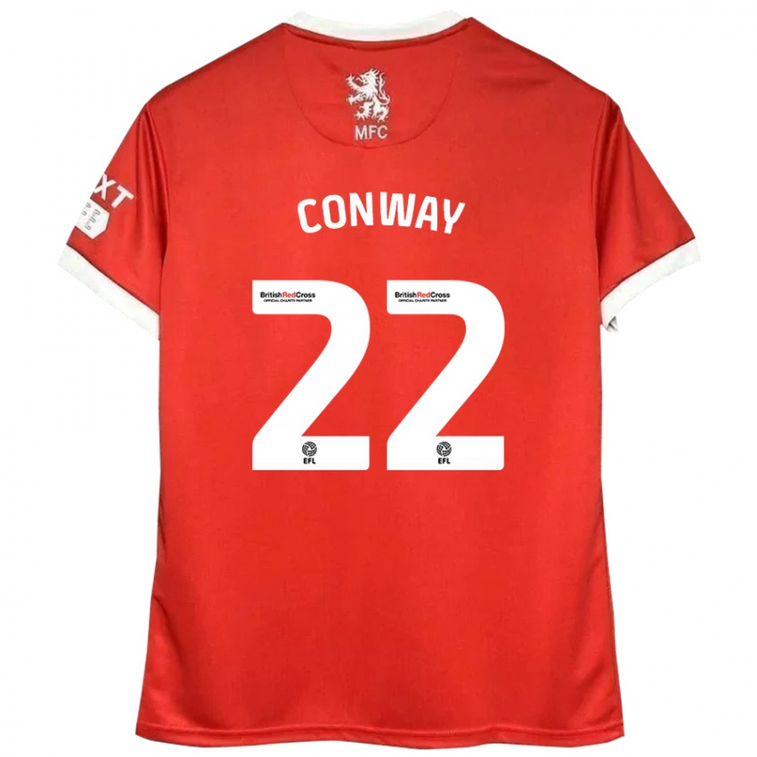 Hombre Camiseta Tommy Conway #22 Rojo Blanco 1ª Equipación 2024/25 La Camisa Argentina