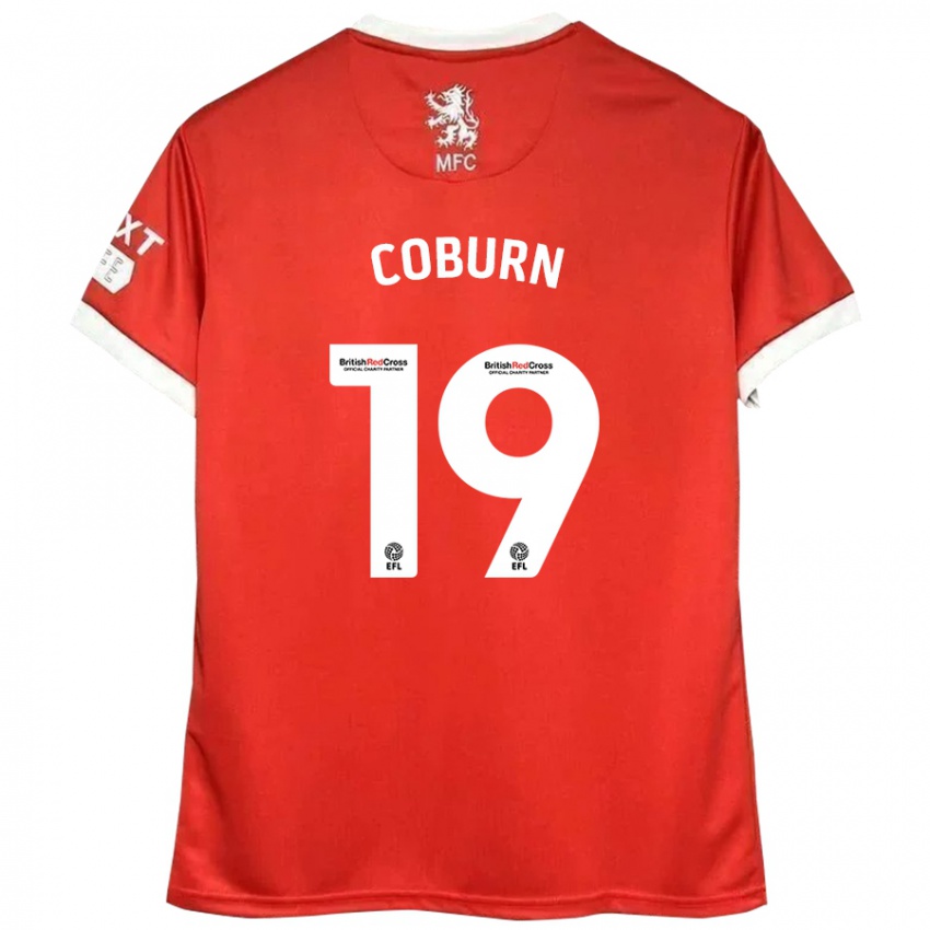 Hombre Camiseta Josh Coburn #19 Rojo Blanco 1ª Equipación 2024/25 La Camisa Argentina