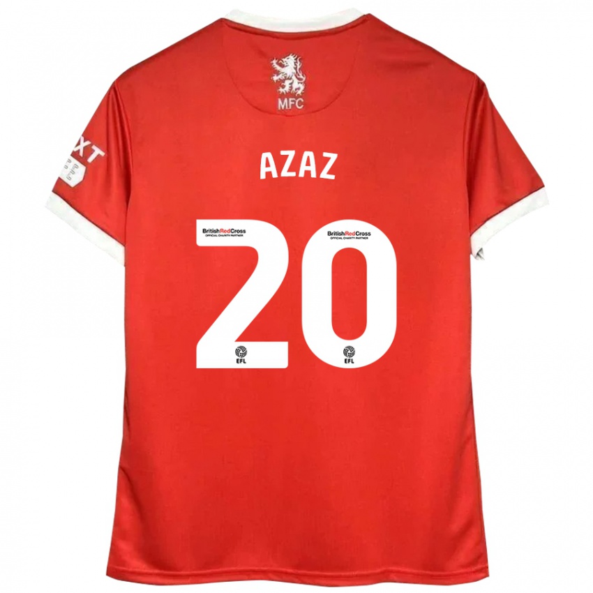 Hombre Camiseta Finn Azaz #20 Rojo Blanco 1ª Equipación 2024/25 La Camisa Argentina