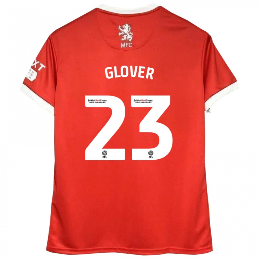 Hombre Camiseta Tom Glover #23 Rojo Blanco 1ª Equipación 2024/25 La Camisa Argentina