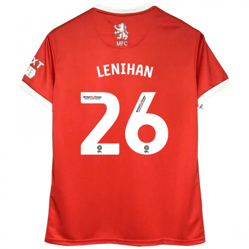 Hombre Camiseta Darragh Lenihan #26 Rojo Blanco 1ª Equipación 2024/25 La Camisa Argentina